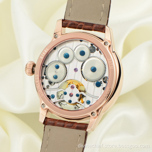 2016 New Style Customize High End Genuine Crocodile Leather Real Tourbillon Lady Watch